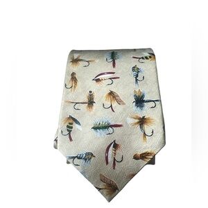 RM SPORT Ralph Marlin fishing hook vintage silk tie